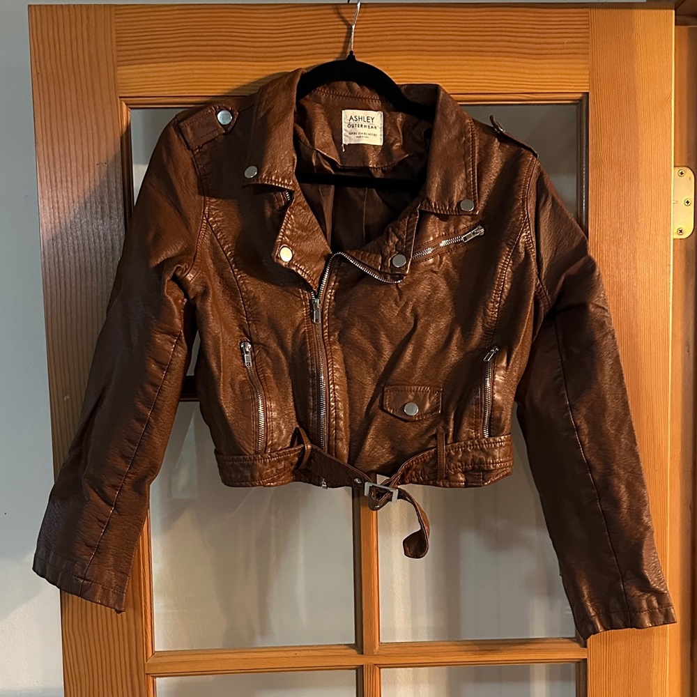 Ashley Stewart Kids Brown Moto Jacket